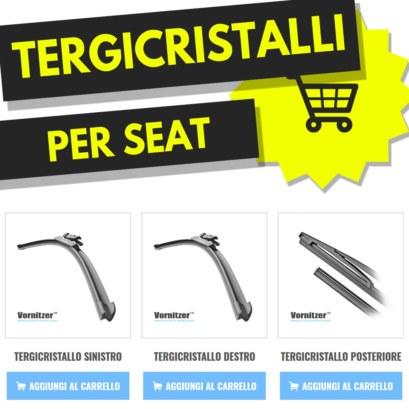 Spazzola Tergicristallo Posteriore Piatta HEYNER 15" 380mm Per SEAT Ibiza 5 Porte (2012-2016) - Facile Installazione